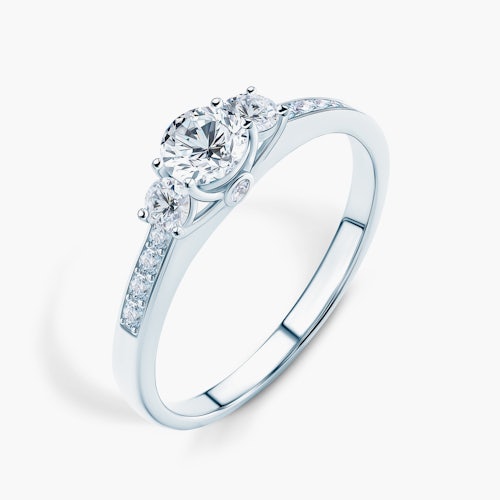 Pierścionek zaręczynowy Dream: białe złoto, diamenty